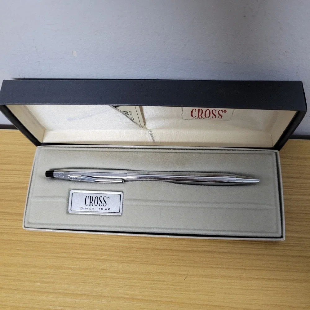 Cross Lustrous Chrome Ball Pen 3502 Box Twist Vintage